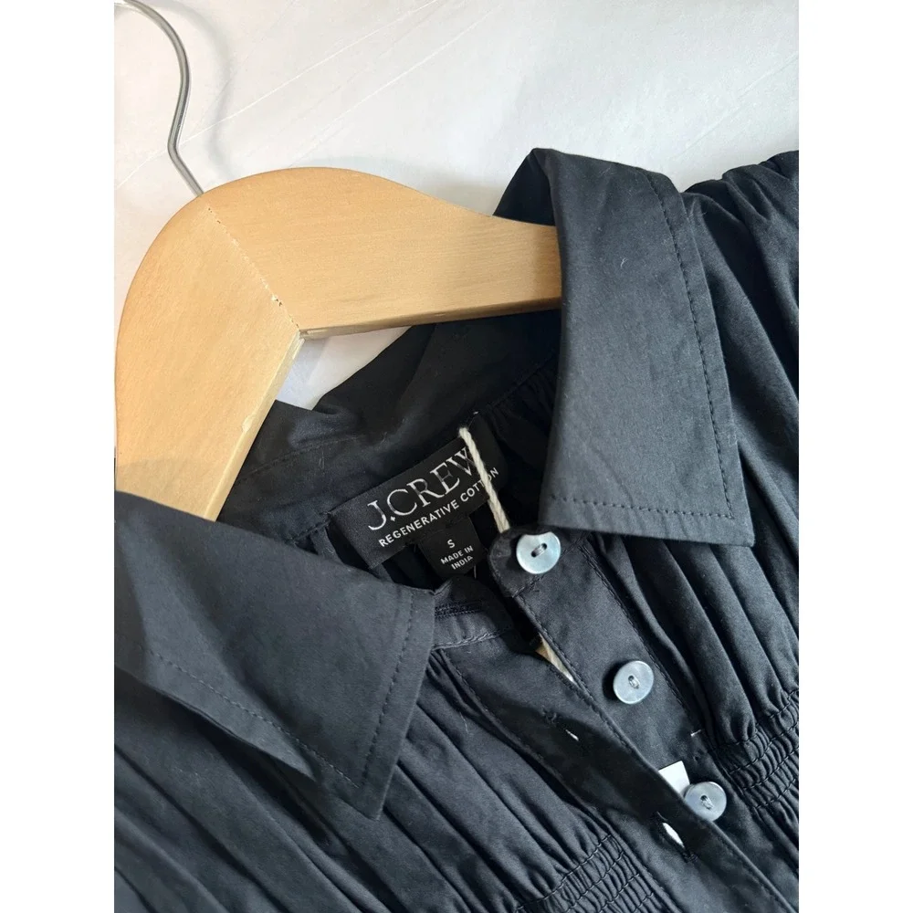 J.Crew Elsie shirt-dress in cotton poplin Black Size Small NWT